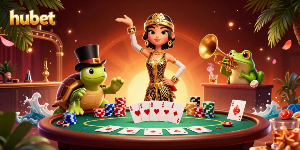 Participate in winning strategies with hubet's exciting poker scene, showcasing thrilling gameplay.