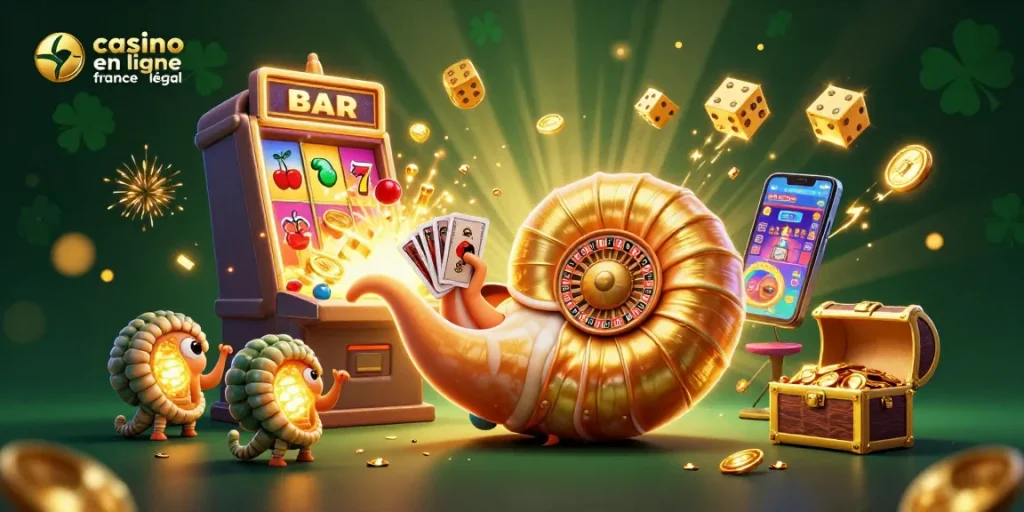 Capter des gains au casino en ligne France légal avec une boîte à jackpots éclatante et un homard lumineux.